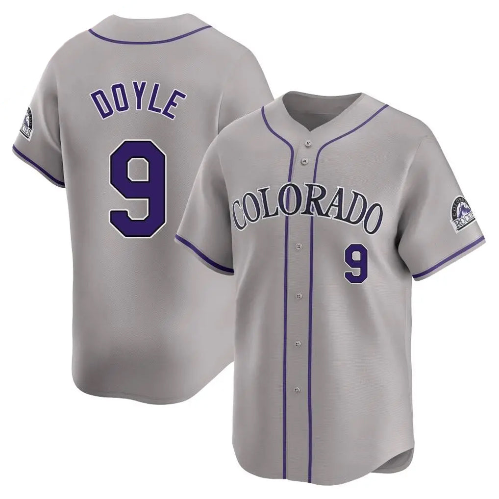 Vanessashop C.Rockies #9 Brenton Doyle Player Gray Limited Home Stitched Jerseys