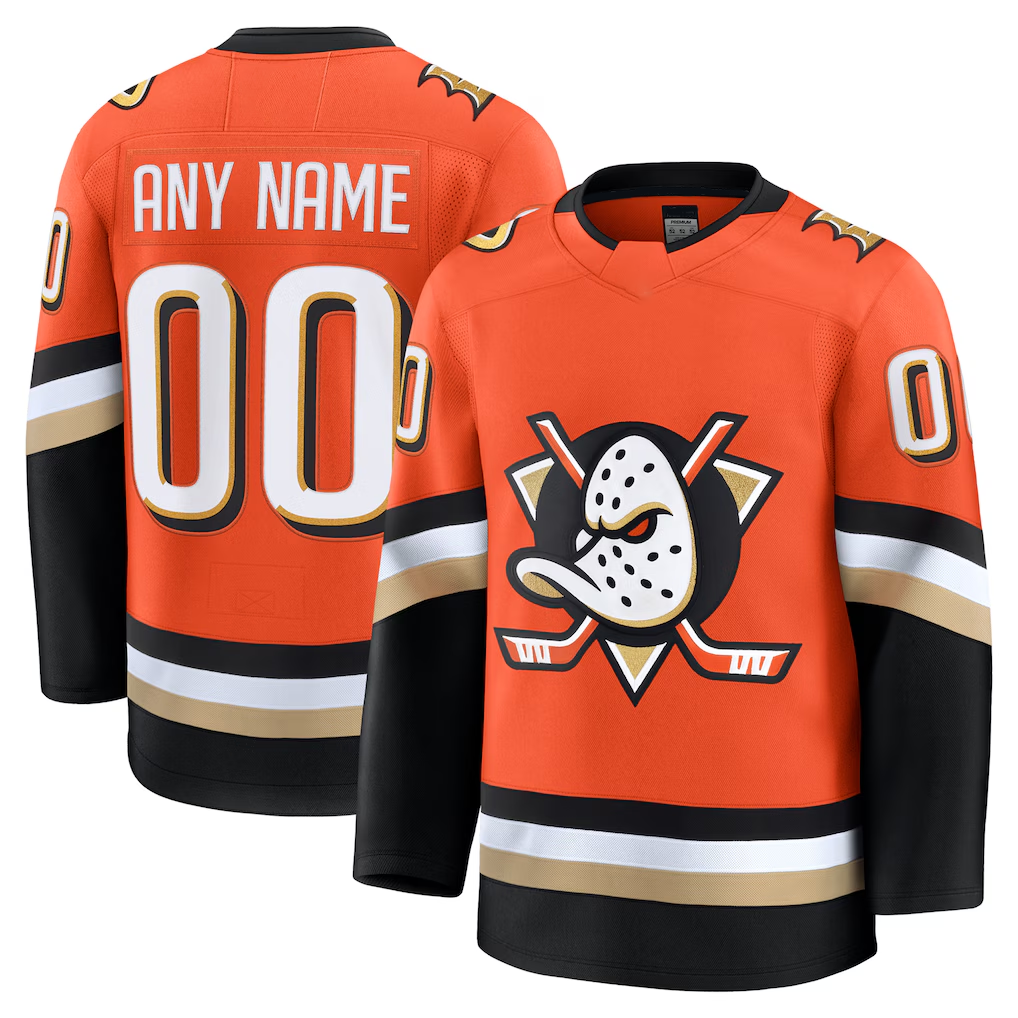 Vanessashop Custom A.Ducks Orange Home Premium Jerseys