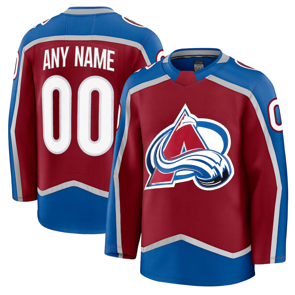 Vanessashop Custom C.Avalanche Burgundy Home Premium Jerseys