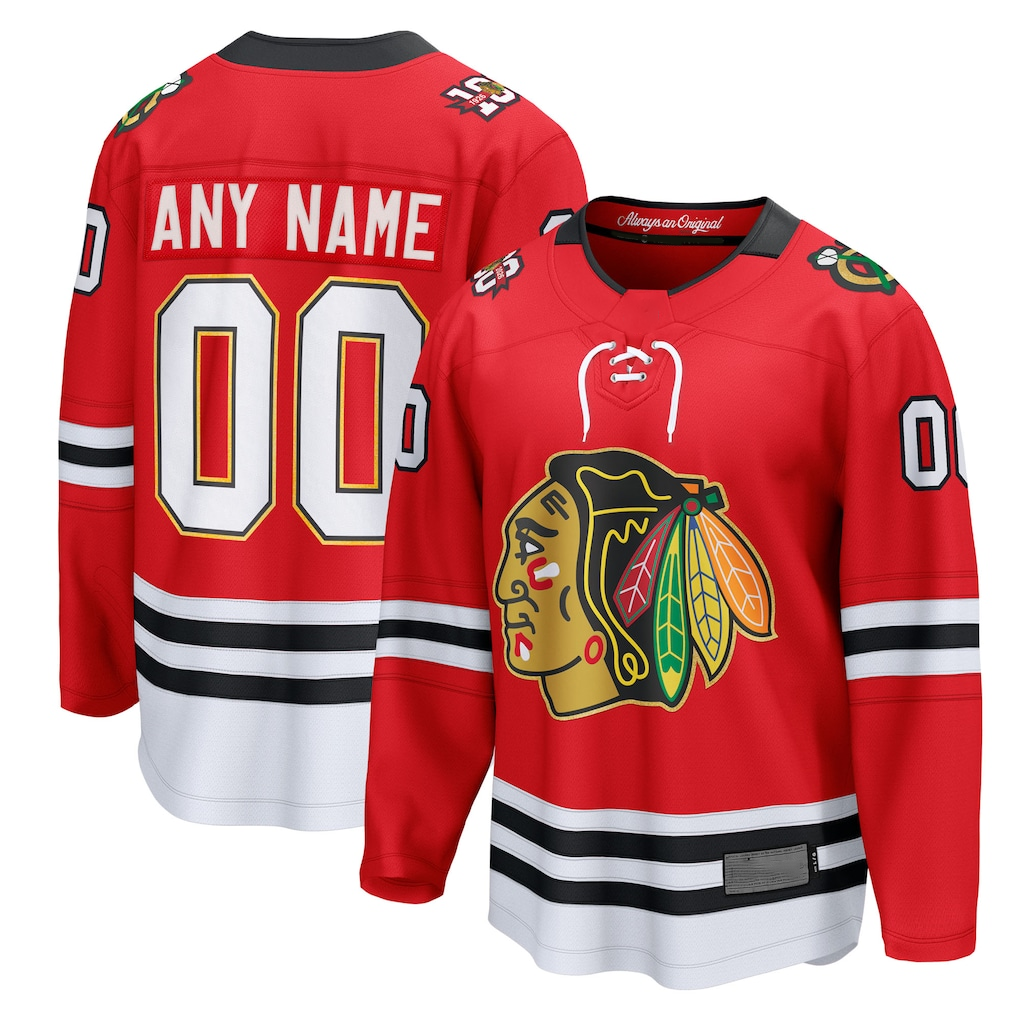 Vanessashop Custom C.Blackhawks Red Centennial Breakaway Jerseys