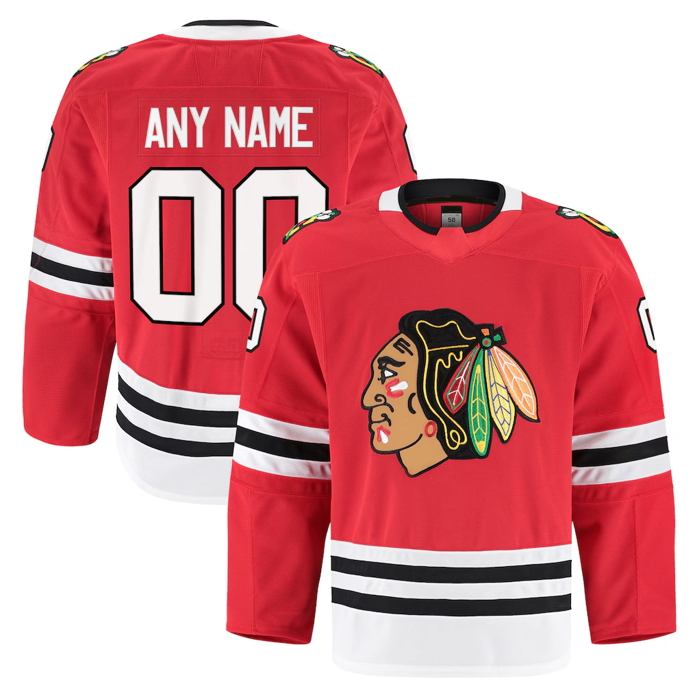 Vanessashop Custom C.Blackhawks Red Home Authentic Pro Jerseys