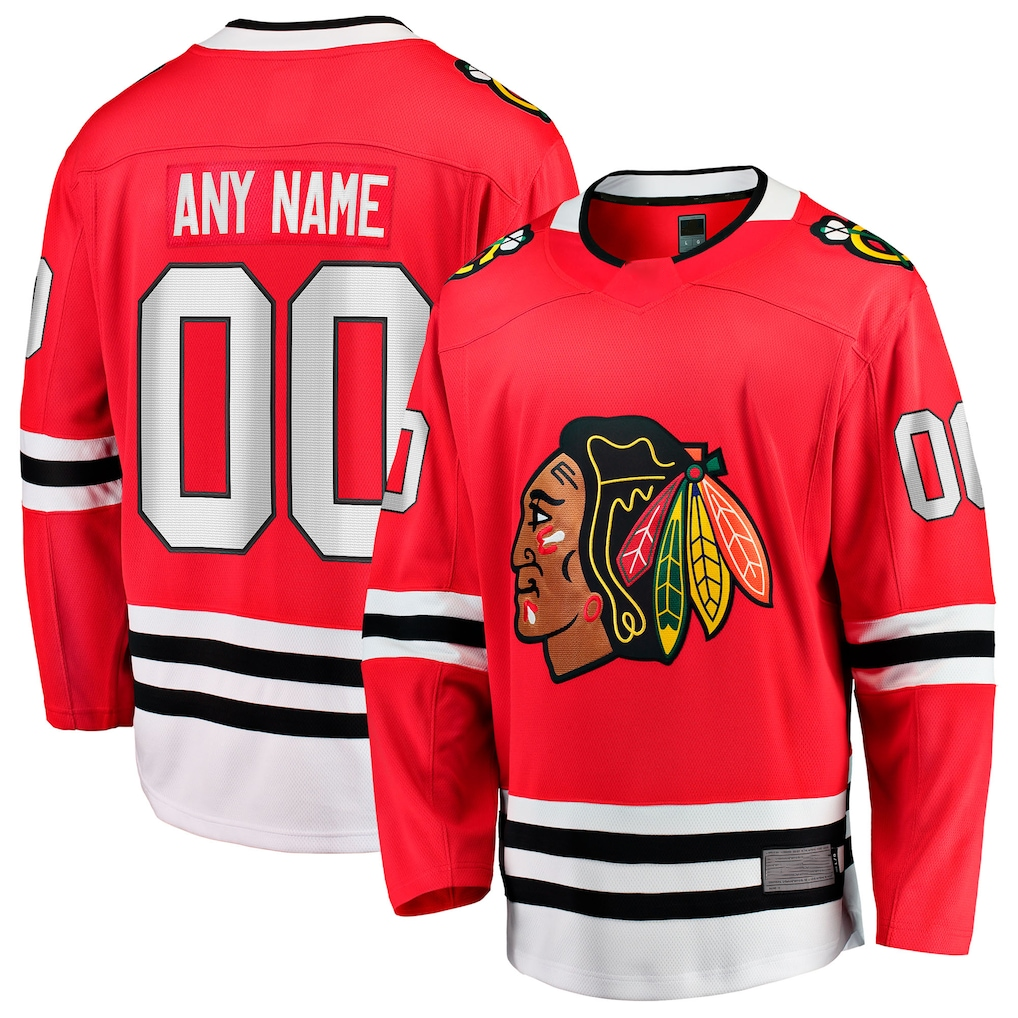 Vanessashop Custom C.Blackhawks Red Home Breakaway Jerseys