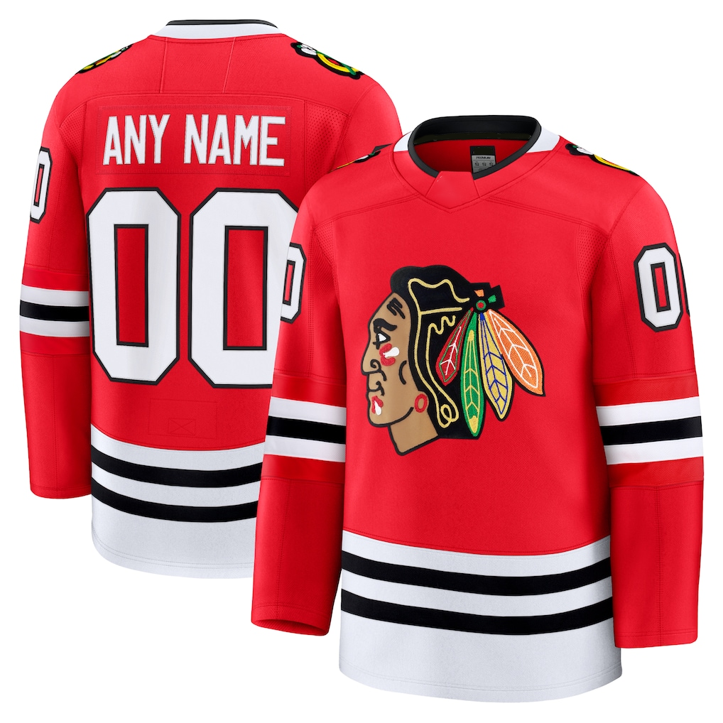 Vanessashop Custom C.Blackhawks Red Home Premium Jerseys