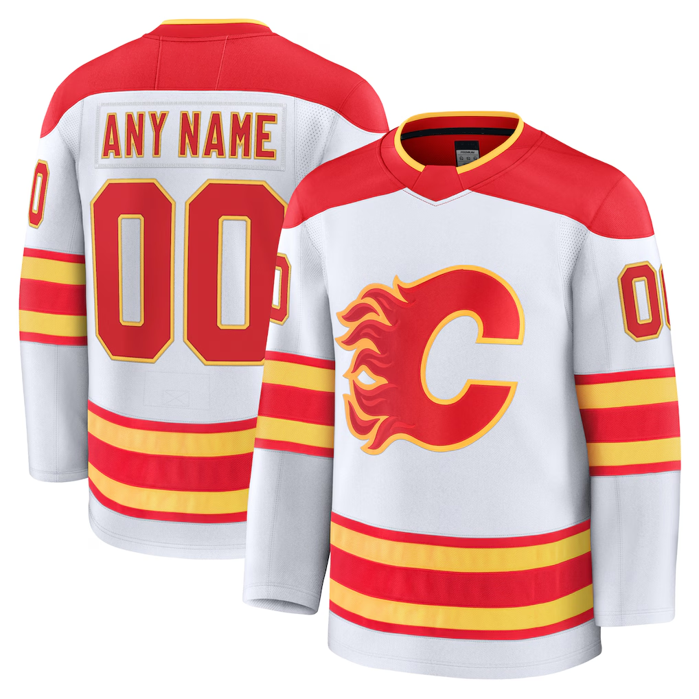 Vanessashop Custom C.Flames White Away Premium Jerseys