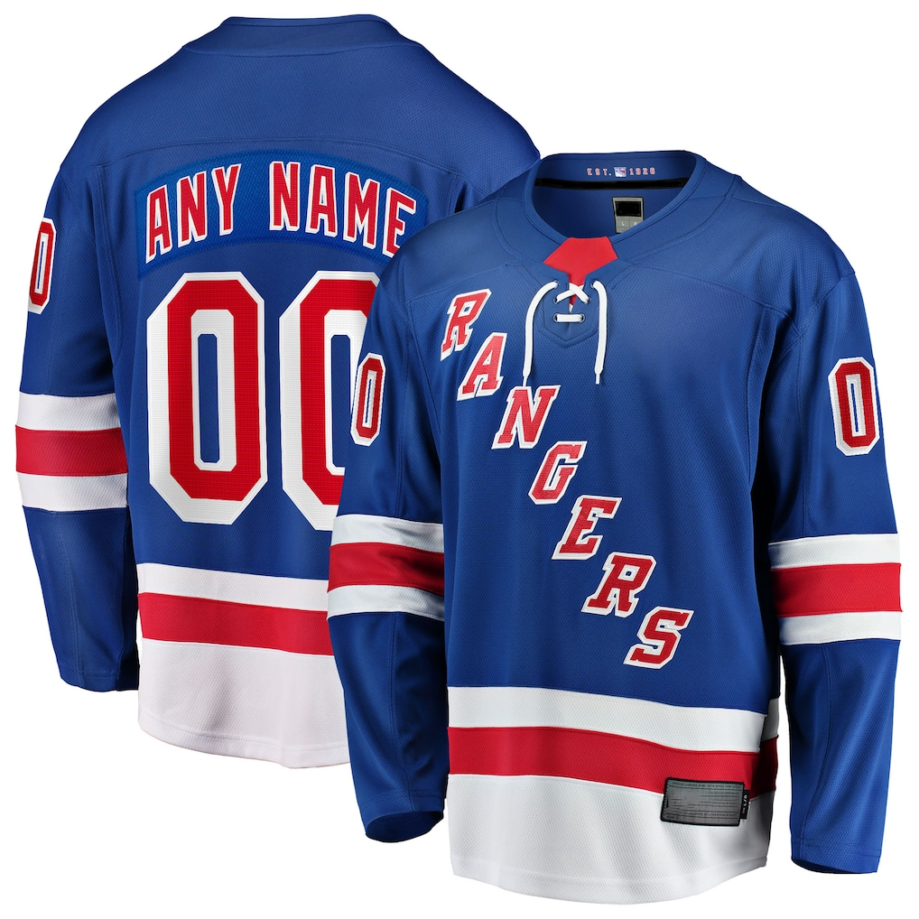 Vanessashop Custom NY.Rangers Blue Home Breakaway Jerseys