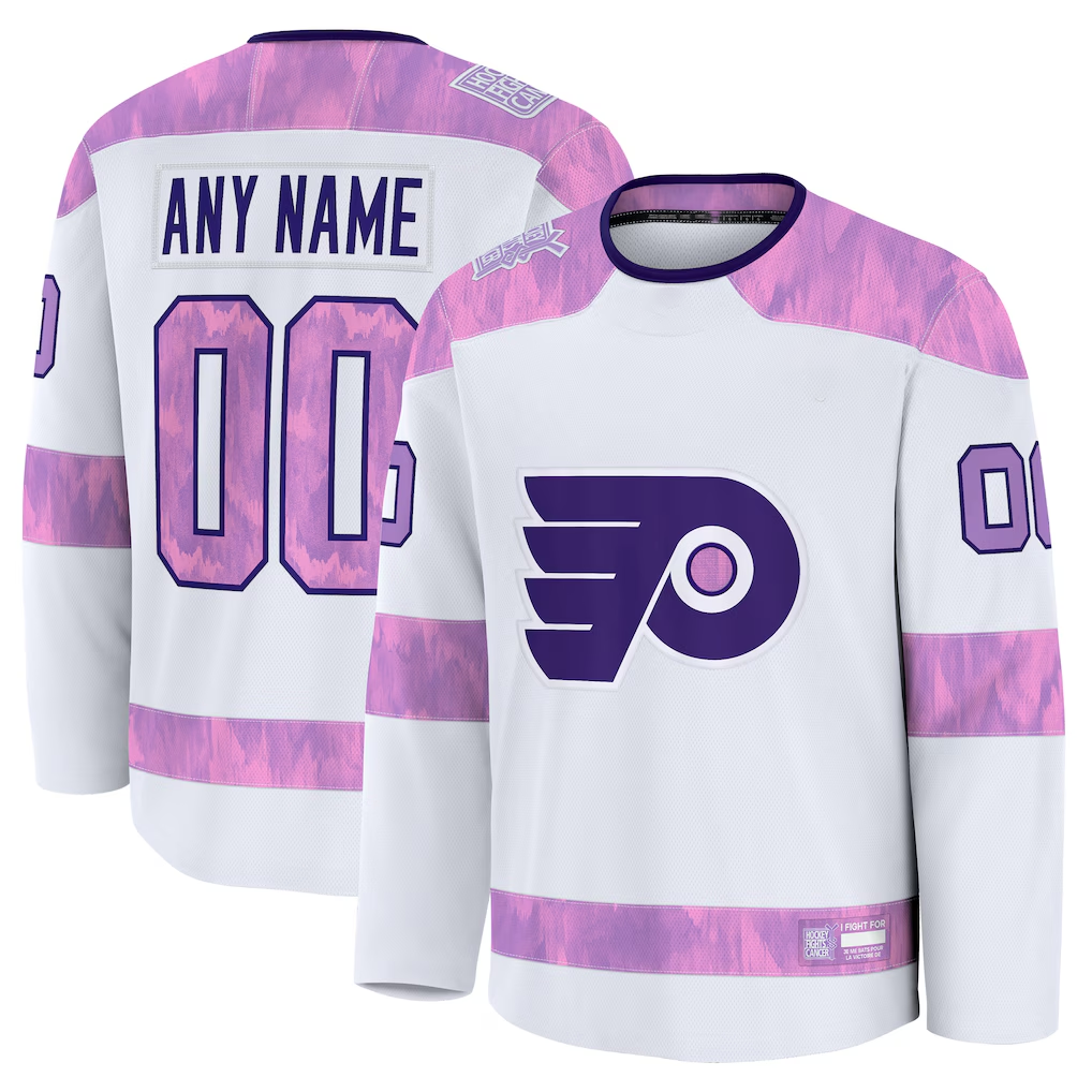 Vanessashop Custom P.Flyers White 2024 Hockey Fights Cancer Practice Jerseys