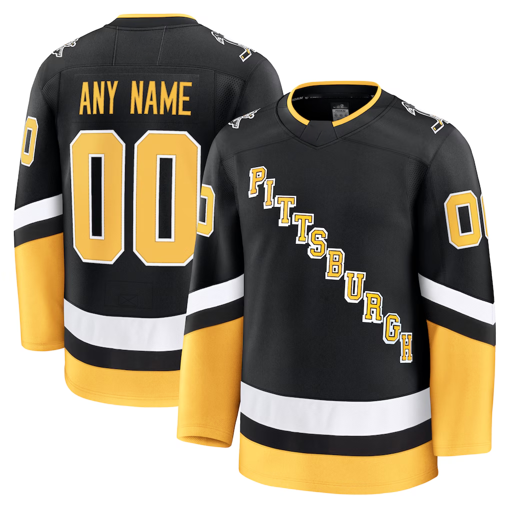 Vanessashop Custom P.Penguins Black Alternate Premium Jerseys