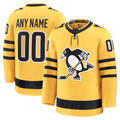 Vanessashop Custom P.Penguins Gold Alternate Premium Jerseys
