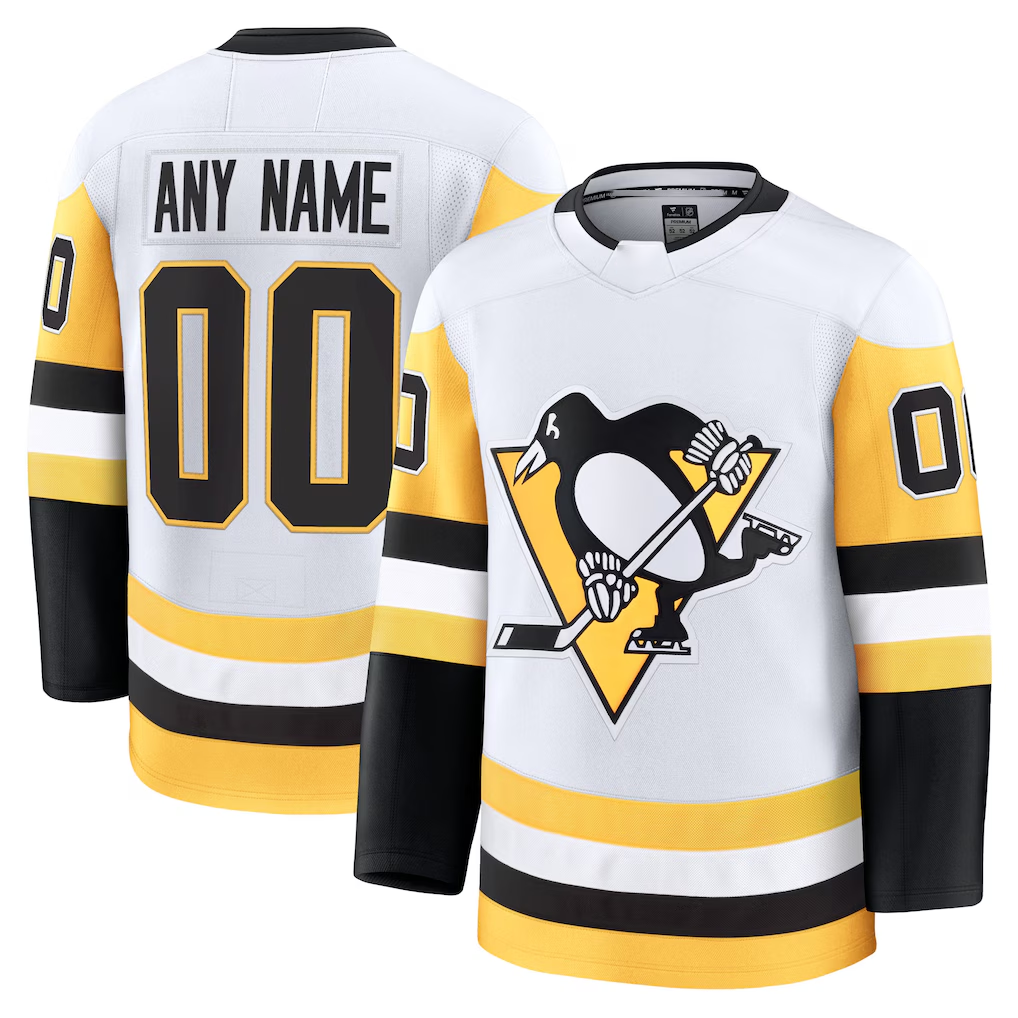 Vanessashop Custom P.Penguins White Away Premium Jerseys