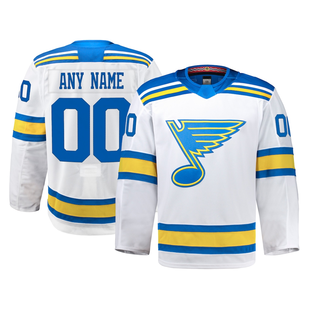 Vanessashop Custom SL.Blues White Away Authentic Pro Jerseys