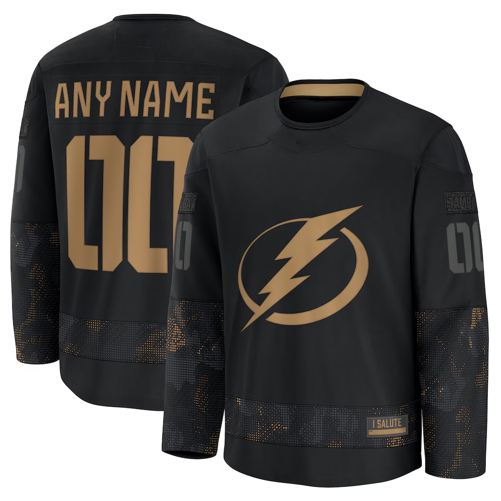 Vanessashop Custom TB.Lightning Black 2024 Military Appreciation Practice Jerseys