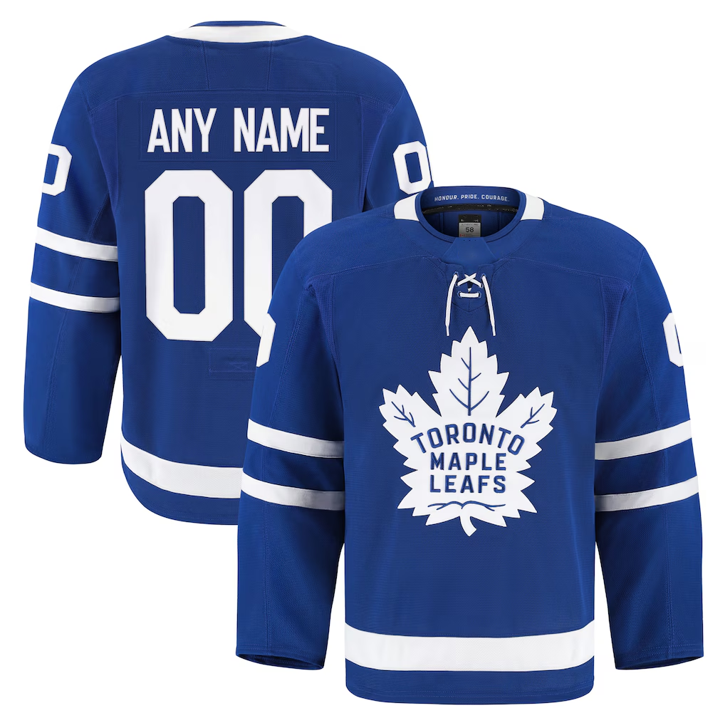 Vanessashop Custom TM.Leafs Blue Home Authentic Pro Jerseys