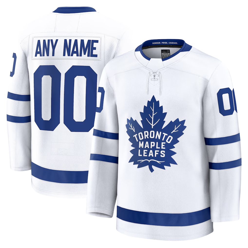 Vanessashop Custom TM.Leafs White Away Premium Jerseys