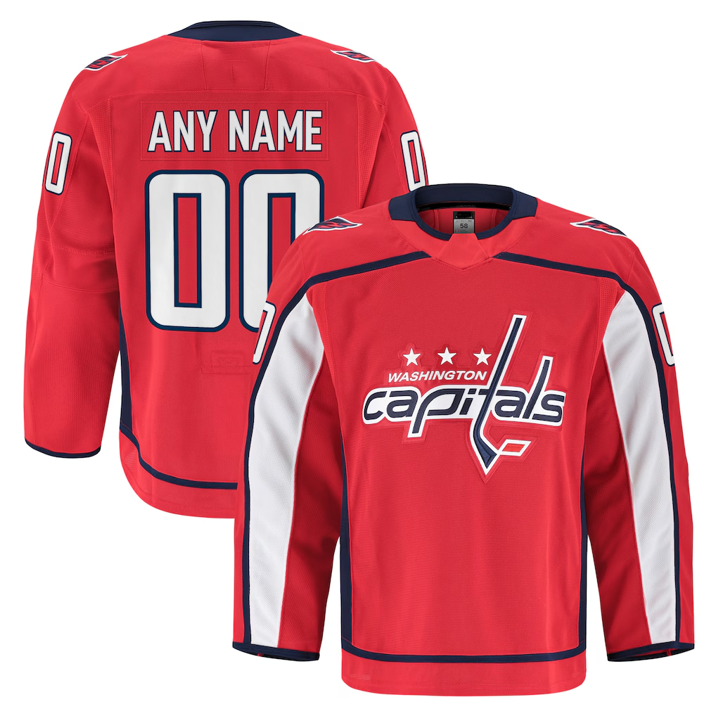 Vanessashop Custom W.Capitals Red Home Authentic Pro Jerseys