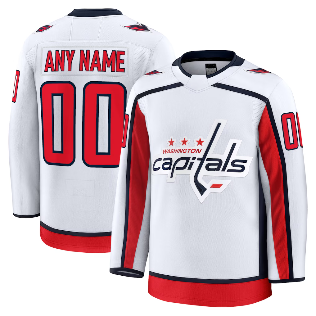 Vanessashop Custom W.Capitals White Away Premium Jerseys