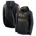 Vanessashop D.Broncos Black Salute to Service Pullover Hoodies Limited Blank Player Stitched Jerseys