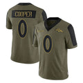 Vanessashop D.Broncos #0 Jonathon Cooper Player Olive Salute To Service Limited Game Stitched Jerseys