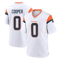 Vanessashop D.Broncos #0 Jonathon Cooper Player White Home Game Stitched Jerseys