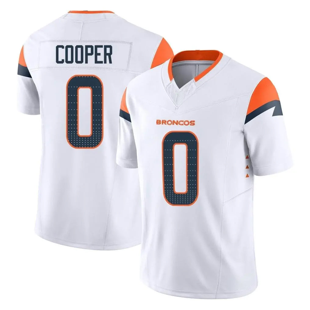 Vanessashop D.Broncos #0 Jonathon Cooper Player White Limited Vapor F.U.S.E. Home Game Stitched Jerseys