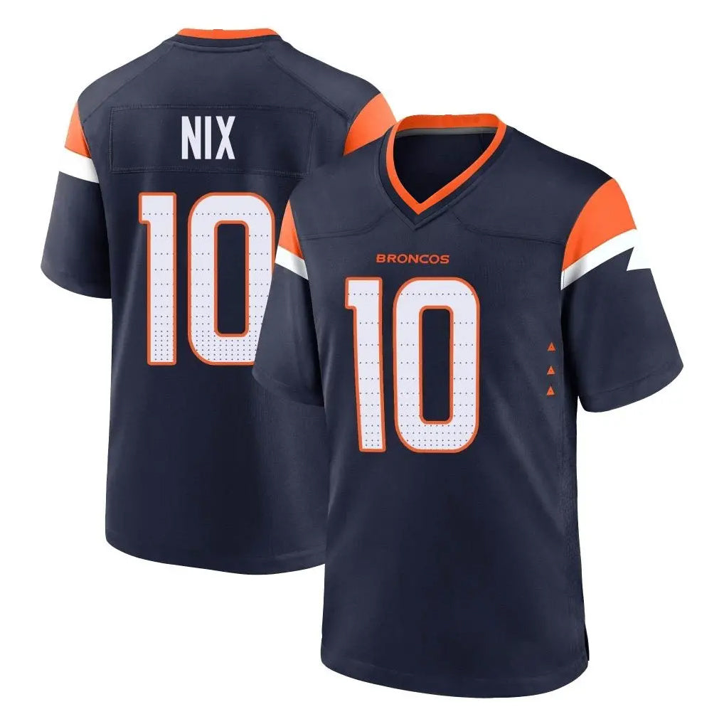 Vanessashop D.Broncos #10 Bo Nix Player Navy Limited Vapor F.U.S.E. Home Game Stitched Jerseys