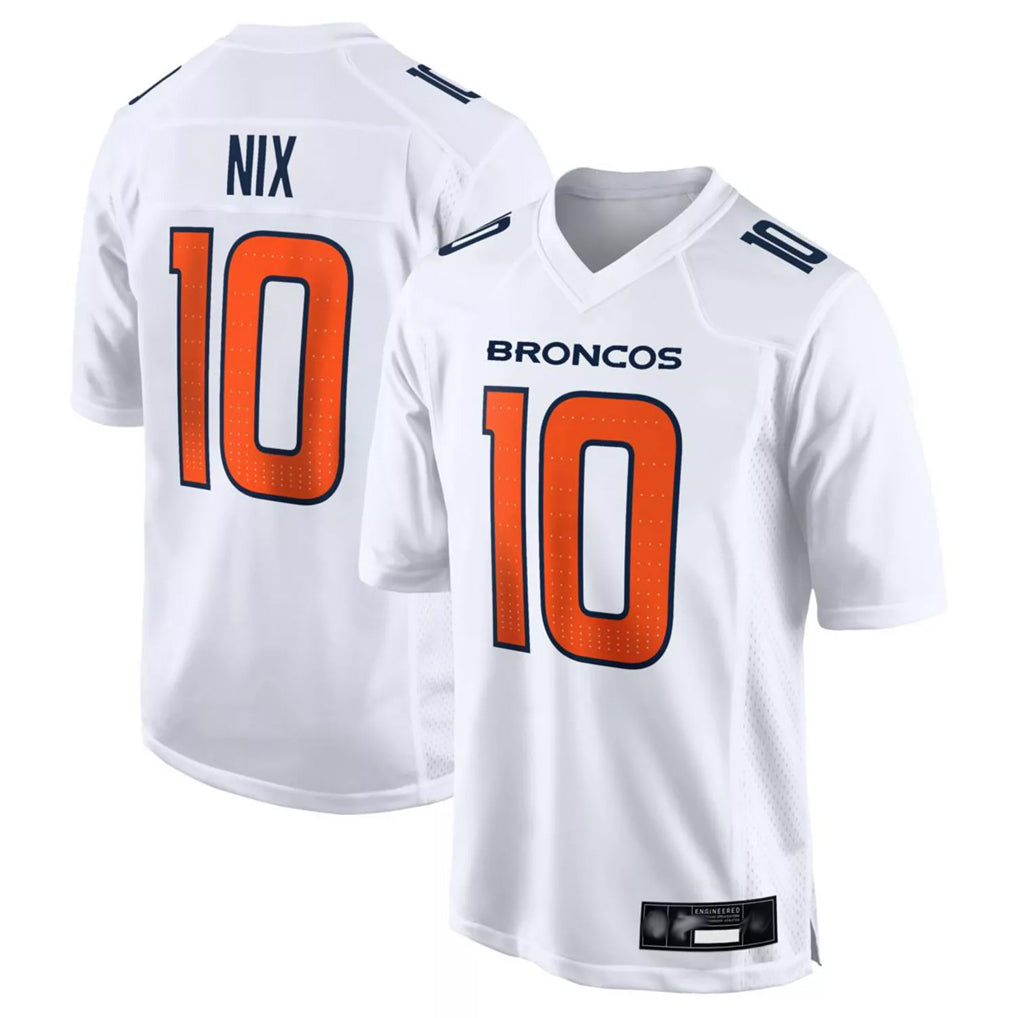 Vanessashop D.Broncos #10 Bo Nix Player White Fashion Limited Game Stitched Jerseys
