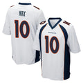 Vanessashop D.Broncos #10 Bo Nix Player White Game Stitched Jerseys