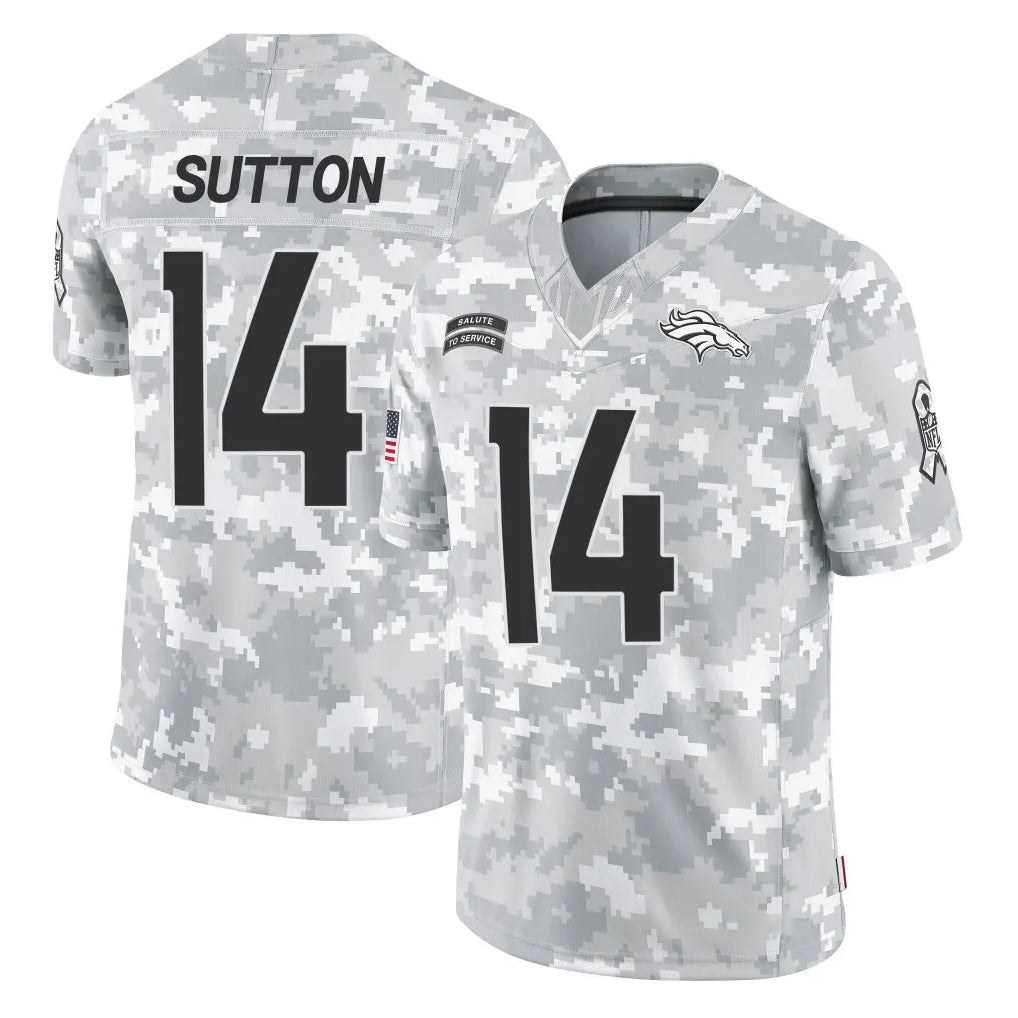 Vanessashop D.Broncos #14 Courtland Sutton Player Arctic Camo Salute To Service Limited Stitched Jerseys
