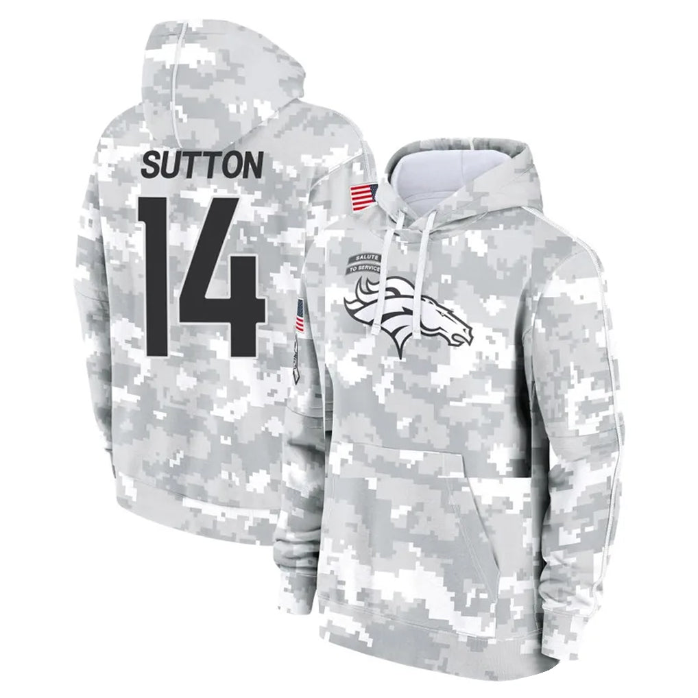 Vanessashop D.Broncos #14 Courtland Sutton Player Arctic Camo Salute to Service Hoodies Limited Game Stitched Jerseys
