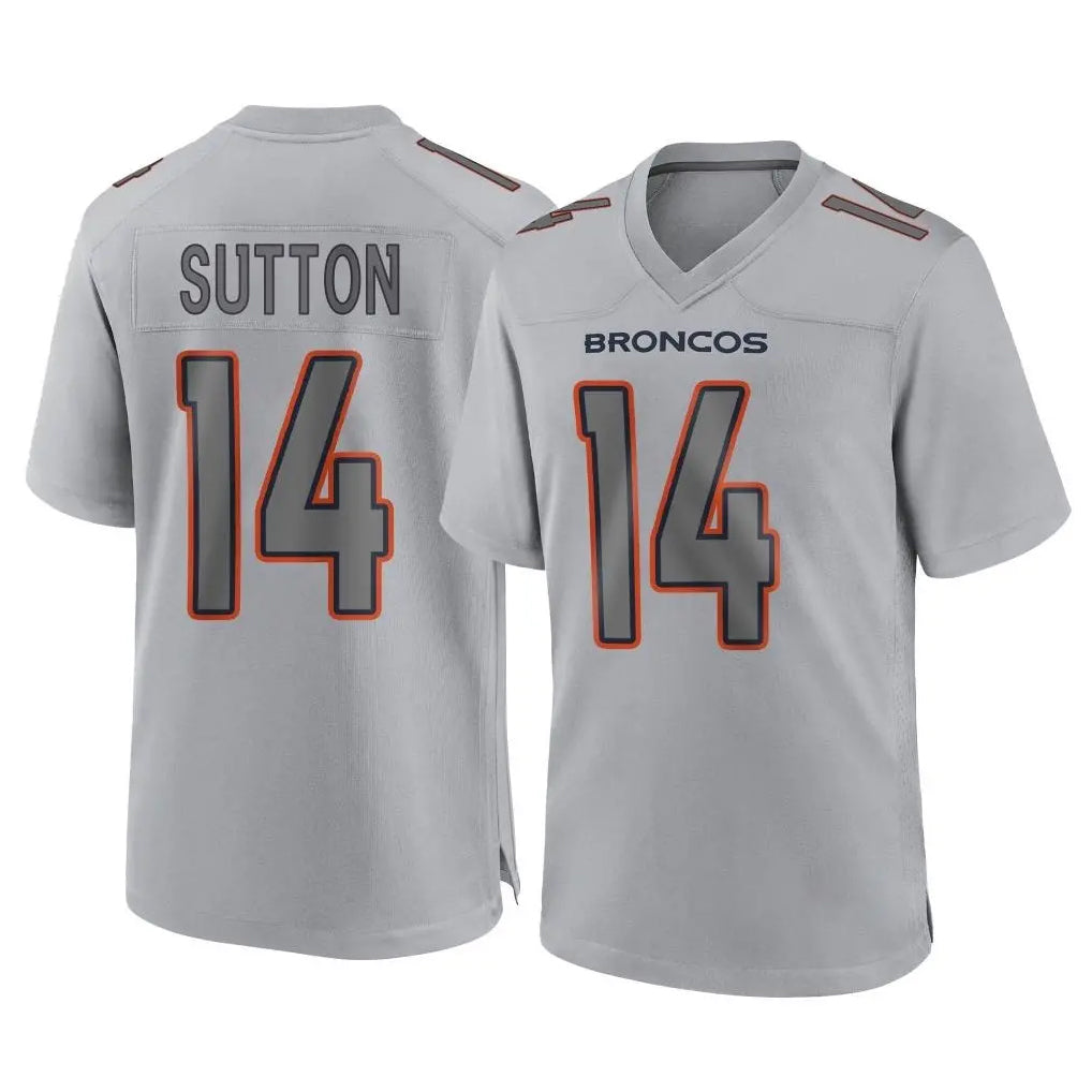 Vanessashop D.Broncos #14 Courtland Sutton Player Gray Atmosphere Fashion Limited Game Stitched Jerseys