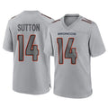 Vanessashop D.Broncos #14 Courtland Sutton Player Gray Atmosphere Fashion Limited Game Stitched Jerseys