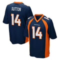 Vanessashop D.Broncos #14 Courtland Sutton Player Navy Game Stitched Jerseys