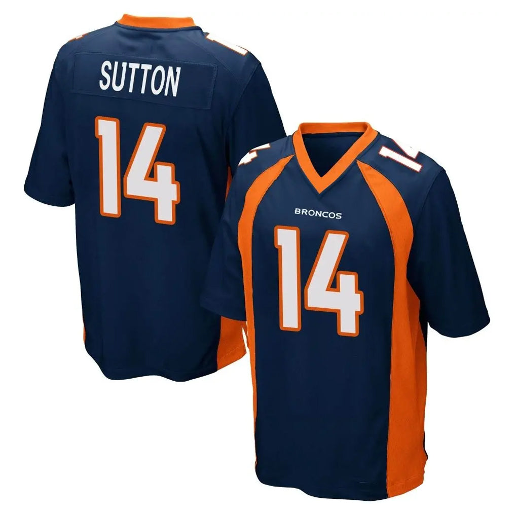 Vanessashop D.Broncos #14 Courtland Sutton Player Navy Game Stitched Jerseys