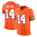 Vanessashop D.Broncos #14 Courtland Sutton Player Orange Limited Alternate Vapor F.U.S.E. Throwback Game Stitched Jerseys