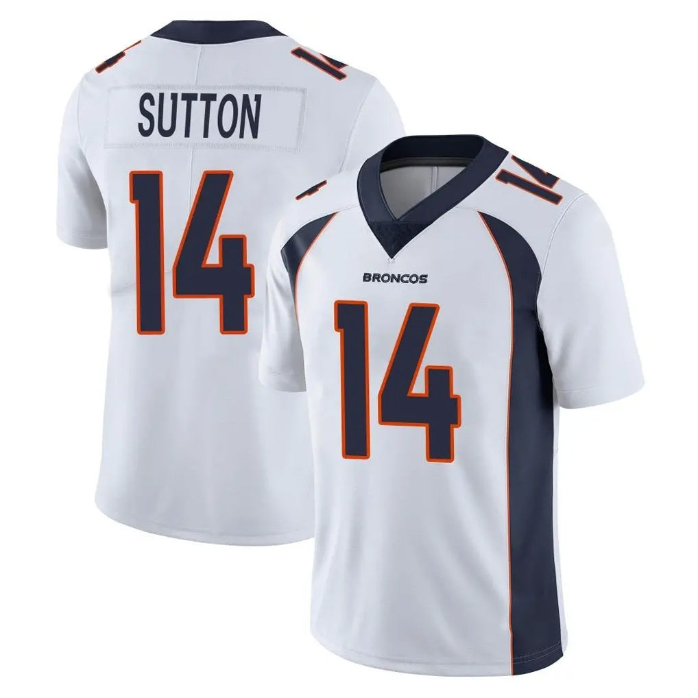 Vanessashop D.Broncos #14 Courtland Sutton Player White Vapor Untouchable Limited Home Game Stitched Jerseys