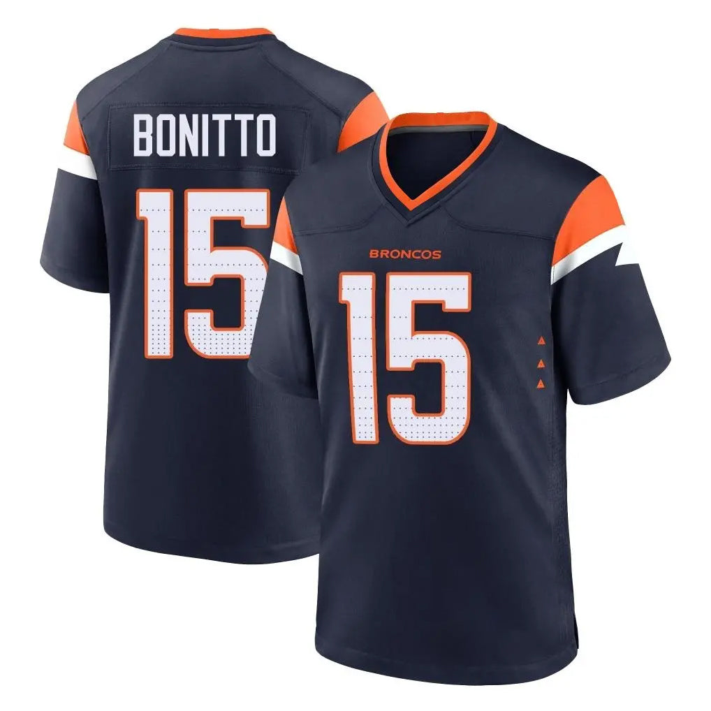 Vanessashop D.Broncos #15 Nik Bonitto Player Navy Home Game Stitched Jerseys