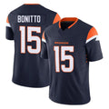 Vanessashop D.Broncos #15 Nik Bonitto Player Navy Limited Vapor F.U.S.E. Home Game Stitched Jerseys