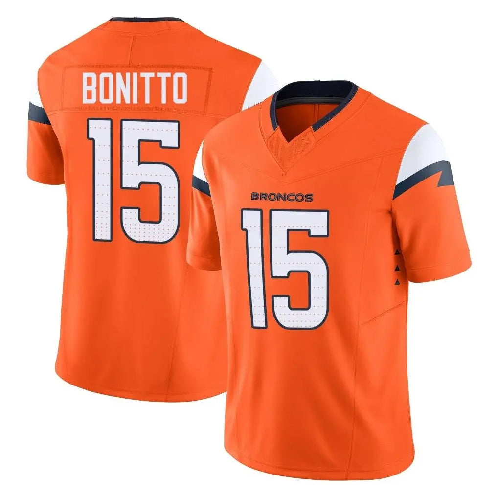 Vanessashop D.Broncos #15 Nik Bonitto Player Orange Vapor F.U.S.E. Limited Home Game Stitched Jerseys