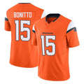Vanessashop D.Broncos #15 Nik Bonitto Player Orange Vapor F.U.S.E. Limited Home Game Stitched Jerseys