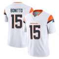 Vanessashop D.Broncos #15 Nik Bonitto Player White Limited Vapor F.U.S.E. Home Game Stitched Jerseys
