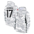Vanessashop D.Broncos #17 Jaylen Waddle Player Arctic Camo Salute to Service Hoodies Limited Game Stitched Jerseys