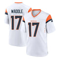 Vanessashop D.Broncos #17 Jaylen Waddle Player White Home Game Stitched Jerseys