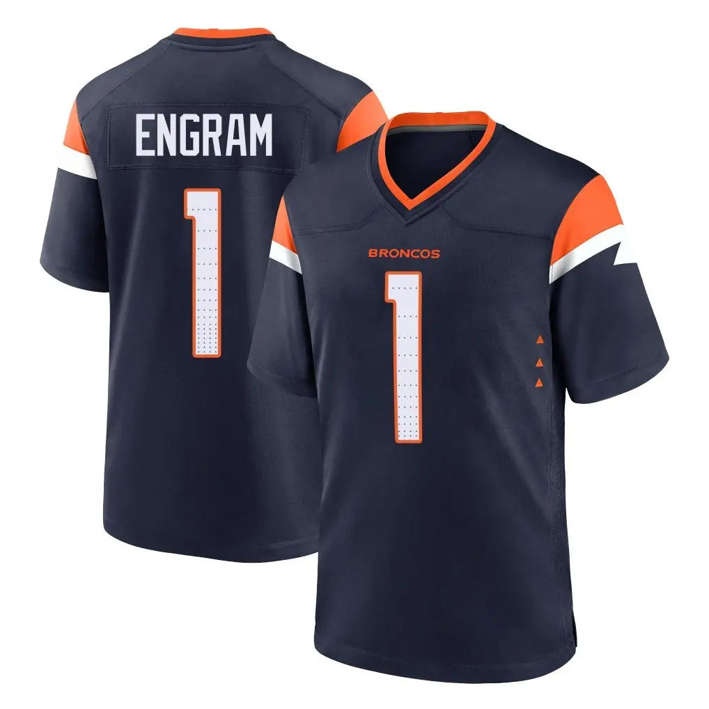 Vanessashop D.Broncos #1 Evan Engram Player Navy Home Game Stitched Jerseys