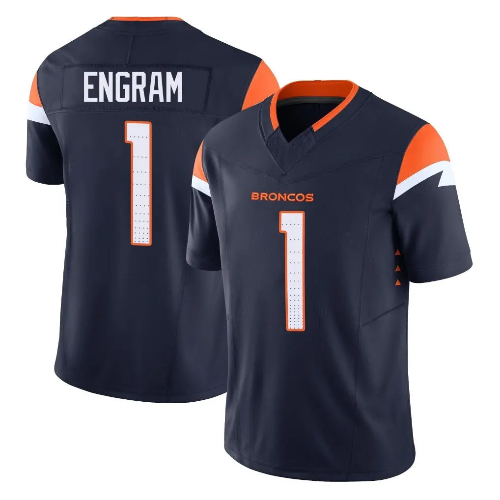Vanessashop D.Broncos #1 Evan Engram Player Navy Limited Vapor F.U.S.E. Home Game Stitched Jerseys