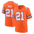 Vanessashop D.Broncos #21 Riley Moss Player Orange Alternate Collection Throwback Game Stitched Jerseys