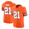 Vanessashop D.Broncos #21 Riley Moss Player Orange Limited Alternate Vapor F.U.S.E. Throwback Game Stitched Jerseys