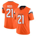 Vanessashop D.Broncos #21 Riley Moss Player Orange Vapor F.U.S.E. Limited Home Game Stitched Jerseys