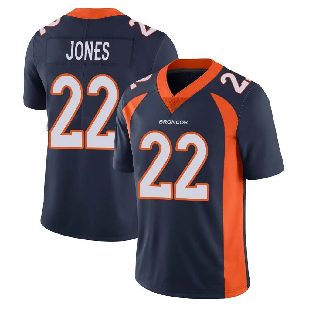 Vanessashop D.Broncos #22 Brandon Jones Player Navy Vapor Untouchable Limited Game Stitched Jerseys