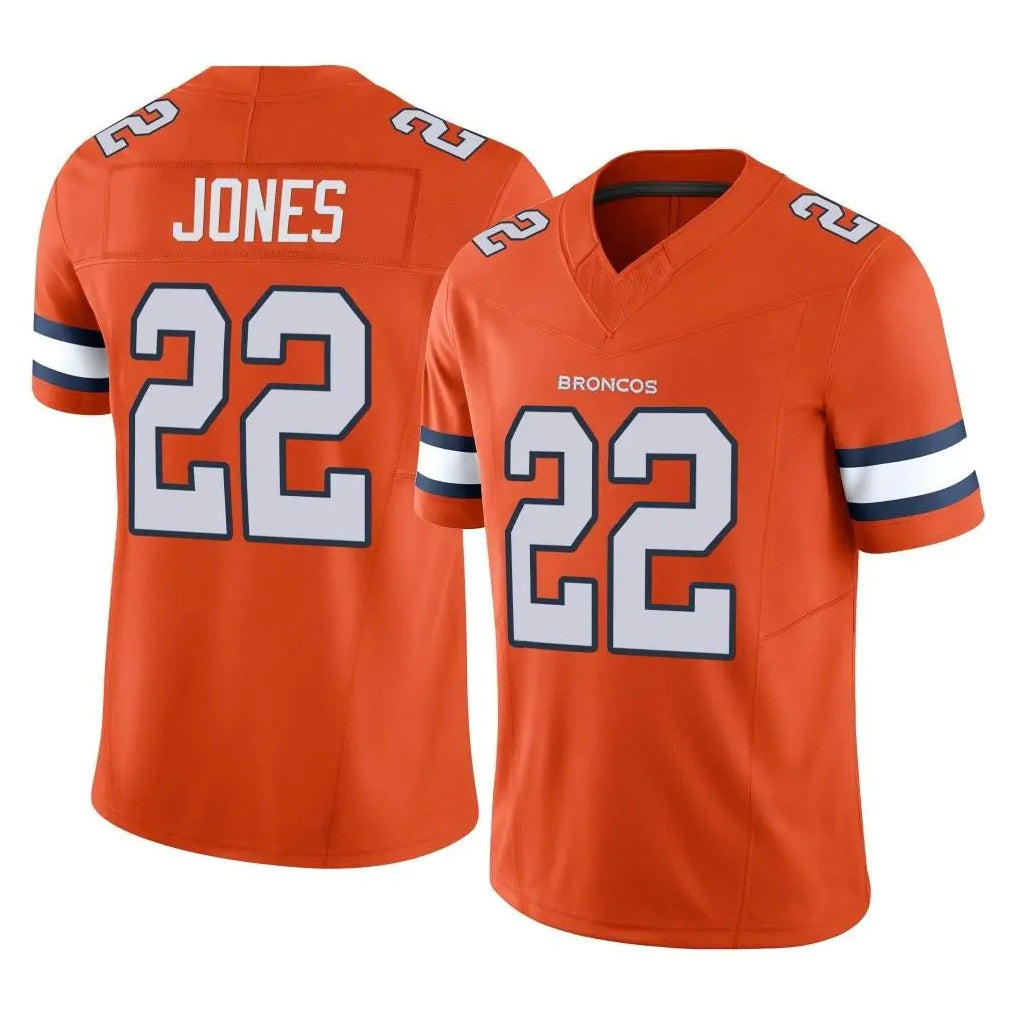 Vanessashop D.Broncos #22 Brandon Jones Player Orange Limited Alternate Vapor F.U.S.E. Throwback Game Stitched Jerseys