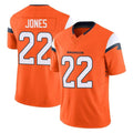 Vanessashop D.Broncos #22 Brandon Jones Player Orange Vapor F.U.S.E. Limited Home Game Stitched Jerseys