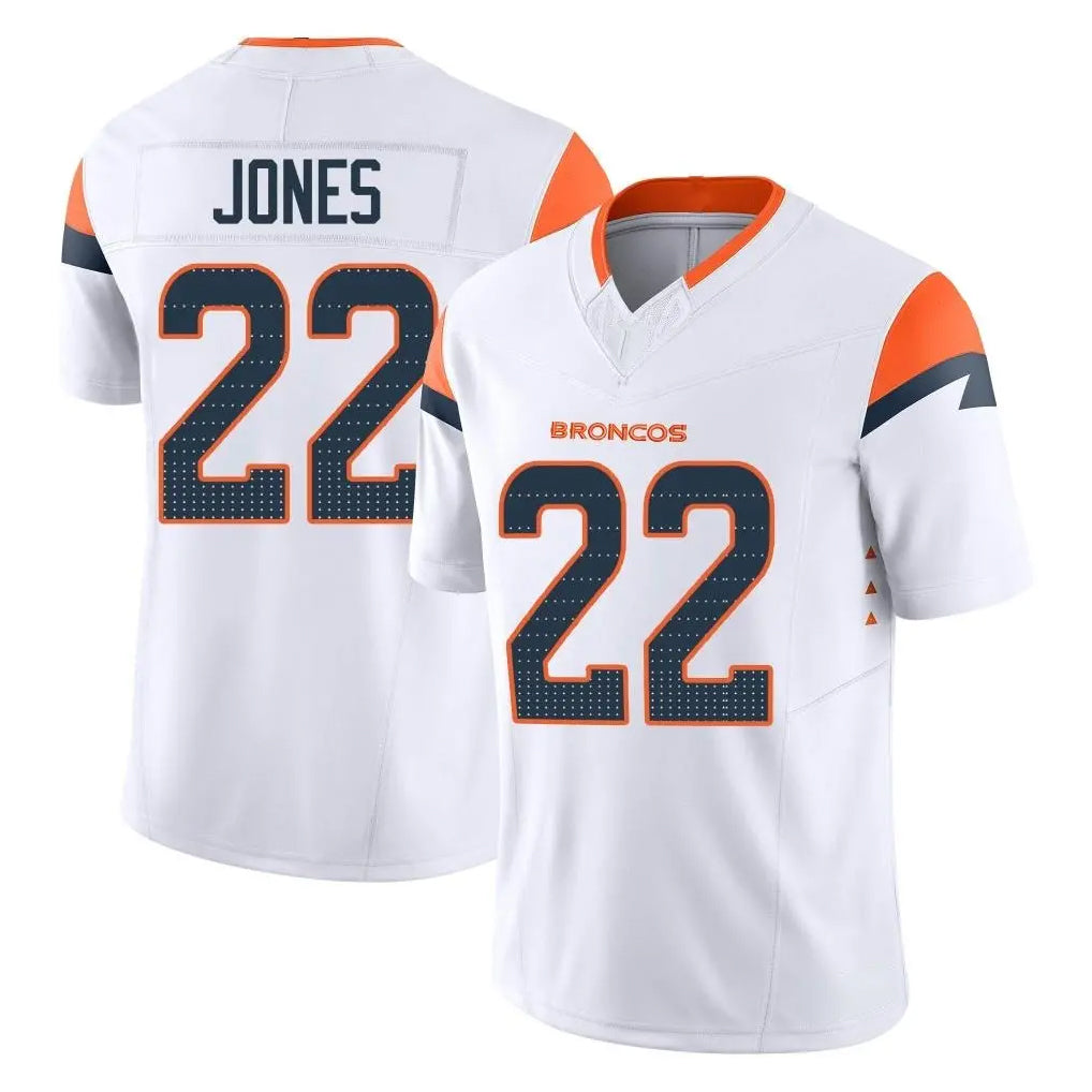 Vanessashop D.Broncos #22 Brandon Jones Player White Limited Vapor F.U.S.E. Home Game Stitched Jerseys